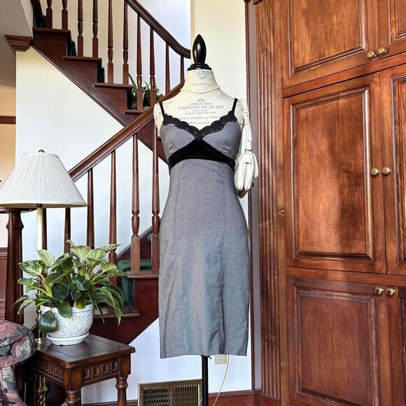 Sandro Office Siren CorpCore Grey and Black Dress Pencil Vintage - Picture 1 of 6